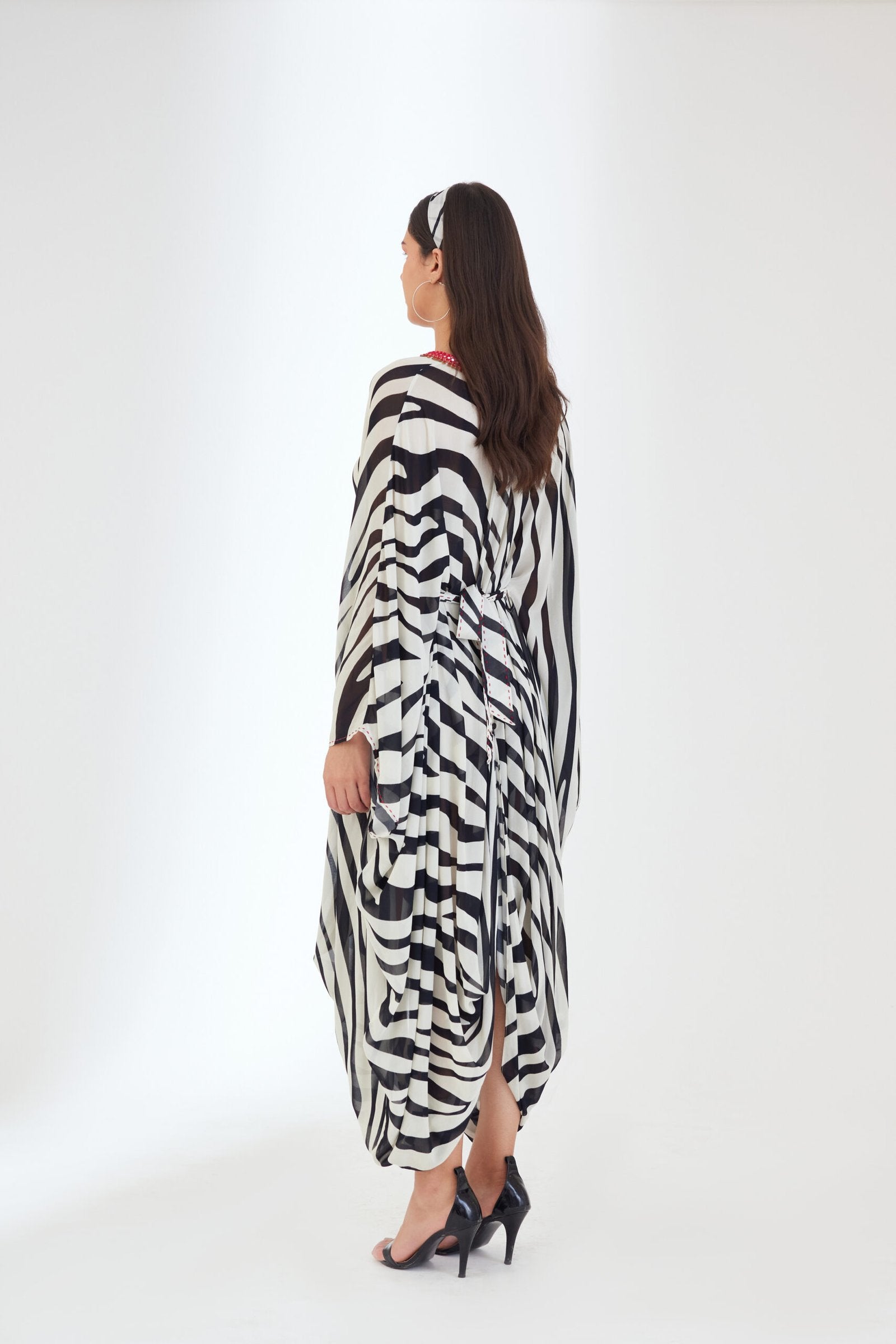 Black N White Kaftan Dress