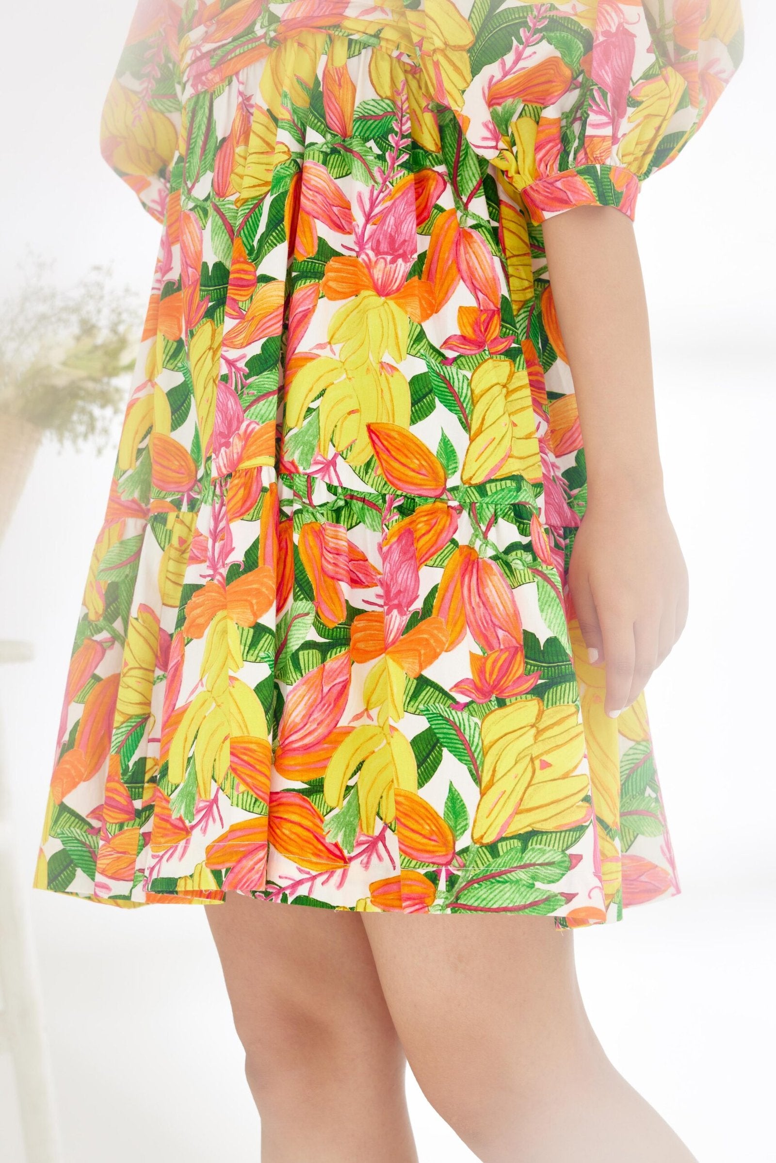 Bespoke hand painted Banana Fruit Print Short Dress