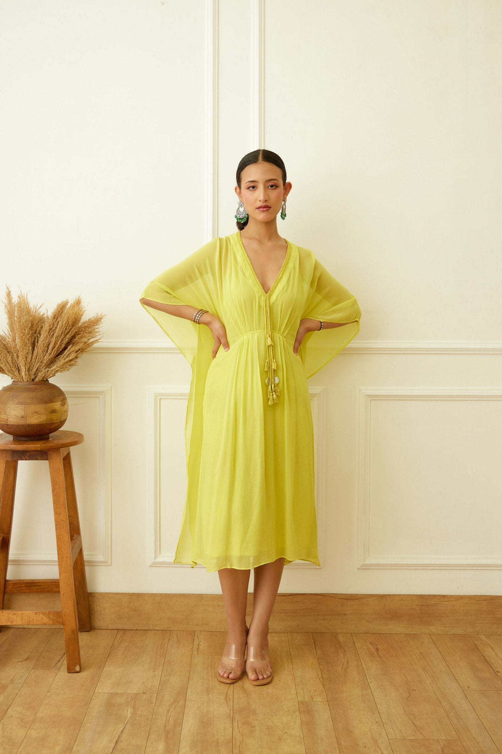 Lime Green Kaftan Set